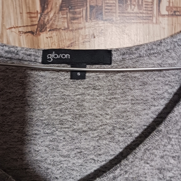 Gibson V-neck Heather Grey Luxe High Low Sweater Size Small - Picture 3 of 7